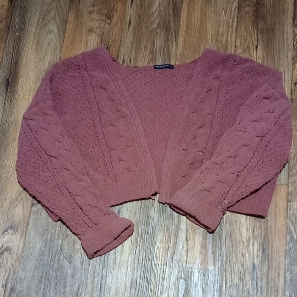 moon & madison Mauve Cable Knit Cardigan Size Large